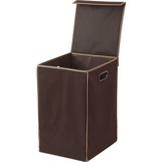 Simple Houseware Foldbar vaskeri Hamper Basket med låg brun