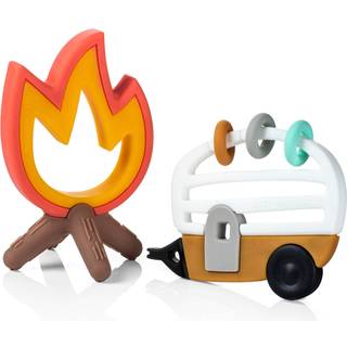 Lucy Darling Camper Baby Teether Set 2 pcs Tekstureret silikone Tandething Leget?j 0+ m?neder Baby V?sentligheder til sp?dbarnspige eller dreng B