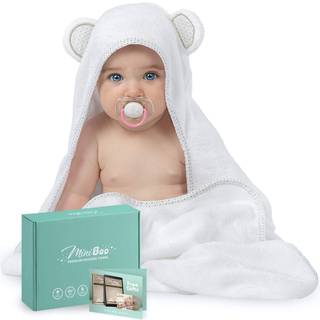 Miniboo Hooded Baby Howles - Ultra -Soft og Hypoallergenic Rayon fra Bamboo Baby H?ndkl?der til nyf?dte sp?db?rn og sm?b?rn - Superabsorberende b
