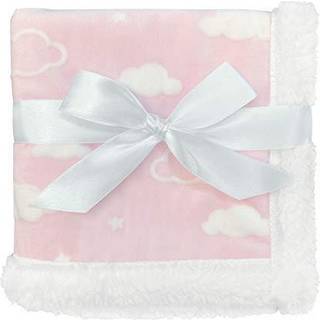 American Baby Company Heavenly Soft Chenille/Sherpa Security T?ppe 3D Pink Cloud 14 """" X 14 """" For Boys & Girls