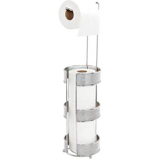 Bath Bliss Pave Diamond Frit stående toiletpapirreserve/Holder og Dispenser Badeværelse Opbevaring til 3 ruller Rust Resistent Chrome