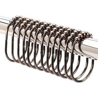 2lb depot bredt bruseforh?ngsringe/kroge s?t dekorativ olie gnidet bronze finish Easy Glide Rollers 100% Rustproof rustfrit st?l s?t med 12 ringe