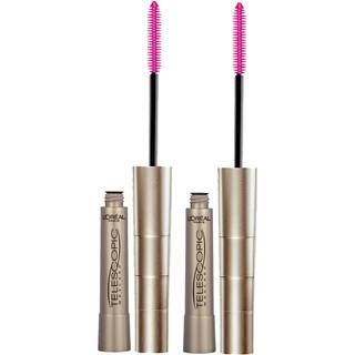 LOr?al Paris Makeup Teleskopisk Original Forlngende Vippe Separerende Mascara med Dual Precision Brush Vaskbar Sort 0,27 Fl Oz. 2 Tl