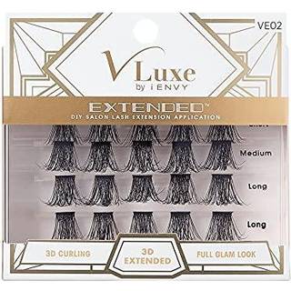 Vluxe udvidede falske øjenvipper fjerlys genanvendelige kunstige øjenvipper Multipack -vippeklynger (Faux Mink 02)