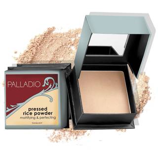 Palladio presset rispulver med spejlmattifying makeup -indstilling, der varer hele dagen ?jeblikkeligt absorberer oliearbejder alene eller med ma