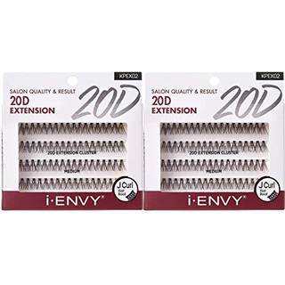 i-envy 20D Extension Cluster Individuelle vipper (Medium 2 Pack) Flat Root Seamless Application Perfekt til DIY Lash Extension