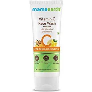 Mamaearth C -vitamin ansigtsvask til hudbelysning | Blid & Hydrating Dead Skin Exfoliator med gurkemeje | Sulfate & Paraben Free | 3.38 fl oz (10