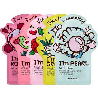 Tonymol Jeg er ægte Radiance Sheet Mask 5 tæller hydrater og fugter ansigt