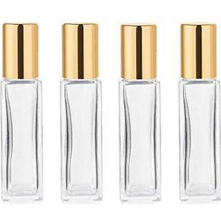 Wifreo parfume essentielle olieflasker firkantet genopfyldelig tyk glasrulleflaske 4 pakke 1/3oz 10 ml