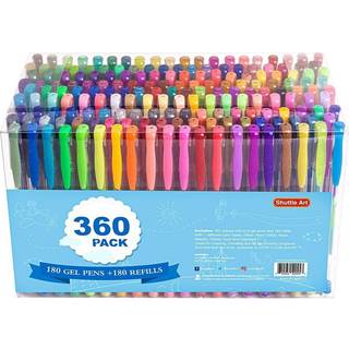 Shuttle Art 360 Pack Gel Pens Set 180 Colours Gel Pen Set Plus 180 Farvep?fyldning Perfekte til voksne farvel?gning B?ger Doodling Tegning Art Ma