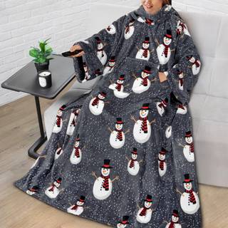 Pavilia premium fleece t?ppe med ?rmer til kvinder m?nd voksen b?rbart t?ppe varm hyggeligt super bl?dt ?rmer kast med arm gave til kvinder mor k