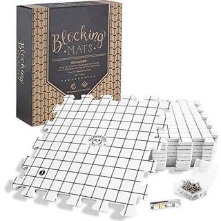 Hephaestus h?ndv?rk, der blokerer m?tter til strikning - pakke med 9 gr? blokerende plader med gitre til n?lepunkt eller h?kling. 150 T-pins