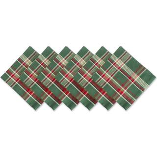 DII Dark Green Plaid Serviet (S?t p? 6)