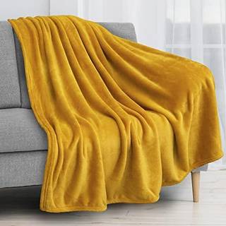 Pavilia fleece t?ppe kast | Super Soft Plush Luxury Flannel Throw | Letv?gts mikrofiber t?ppe til sofa sofa seng (sennep gul 50x60 tommer)