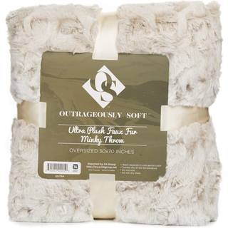 Skandaløst blødt kastetæppe - Ultra plys Minky Faux pels tæppe - 50 x 70 tommer - solbrun