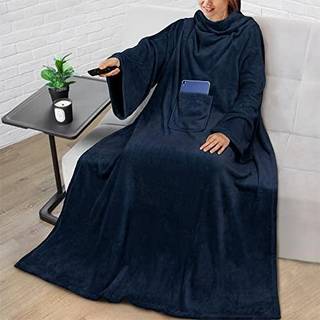 Pavilia premium fleece t?ppe med ?rmer til kvinder m?nd voksen b?rbart t?ppe varm hyggeligt super bl?dt ?rmer kast med arm gave til kvinder mor k