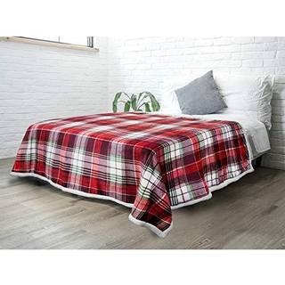 Pavilia Christmas Plaid T?ppe | Sherpa fleece flanell kast t?ppe | Jul plaid varm plys mikrofiber t?ppe til sofa sofa | 60x80 tommer
