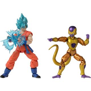 Dragon Stars Kampsæt: Super Saiyan Blue Goku imod Golden Frieza - 6-tommer actionfigurer med eksklusive ansigtsdetaljer