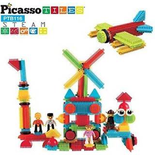 Picasso Toys 116pc Hedgehog Construction Building Blocks Toy Set Interlock Fliser med IDEA BOOK 4 Handling Figur tegn 4 Dekorative ?jne STEM L?RI