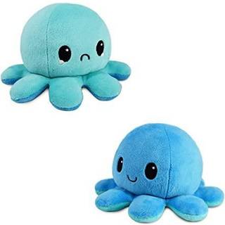 Teeturtle - Den originale reversible bl?ksprutte plushie - Happy Blue + Sad Light Blue - S?d sensorisk fidget -udstoppede dyr, der viser dit hum?