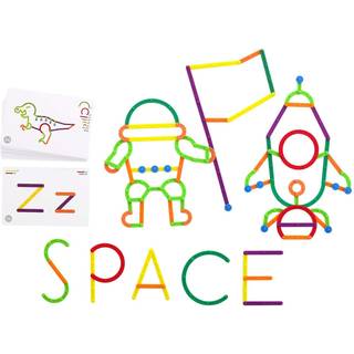 Edxeducation -21368 Geostix Letter Construction Set - Educational Toy - 200 Connecting Sticks - 50 Activity - Build Letter Animals og More