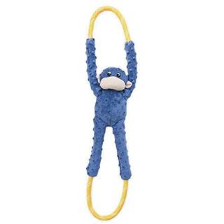 Zippypaws - Ropetugz Blue Monkey Dog Toy - Holdbart Rope Squeaky Chew Leget?j perfekt til tr?kkraft, der er egnet til sm? medium og store racer -