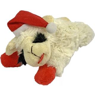 Multipet Lamb Chop Dog Plush Toy W/ Santa Hat - Squeaky Dog Legetøj til alle hunde - Ekstra blødt plyshund legetøj - udstoppet dyrehund legetøj t