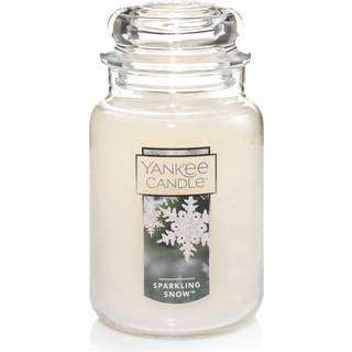 Yankee stearinlys mousserende sne duftende klassisk 22 oz stor krukke enkelt v?ger stearinlys over 110 timers forbr?ndingstid | Feriegaver til al