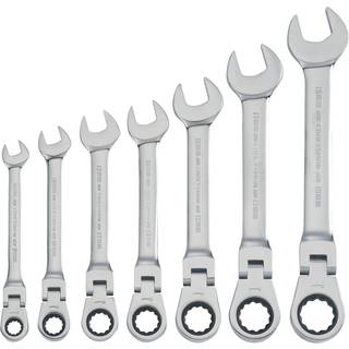 Håndværker Ratchet Set 7-Pack 72-Tooth 180 Grad Flexi Head Design Solid Chrome Finish (CMMT87009)