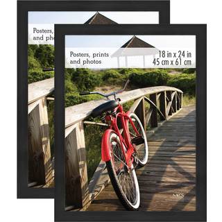 MCS Museum Poster Frame 18x24 Onyx Vertical & Horizontal Wall Hanging Large Picture Frame til fotosplakater og kunsttryk (2-pack)