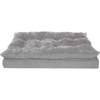 Furhaven Ortop?disk hundeseng til mellemstore/ sm? hunde m/ pudepude top og aftageligt vaskbart d?ksel til hunde op til 35 lbs - Minky plys og ru