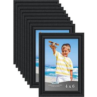 Icona Bay 4x6 Billedrammer (sort 12 pakke) Smukt detaljeret støbning Moderne billedramme Sæt vægmontering eller bordpladsinspirationssamling