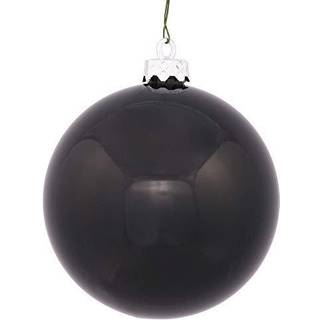 Vickerman Shiny Finish Shatterfacof Christmas Ball Ornament UV Resistant med boret cap 6 pr. Taske 4 """" Sort