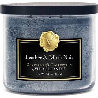 Village Candle Leather & Musk Noir Medium Bowl 14oz sort 1 t?lling