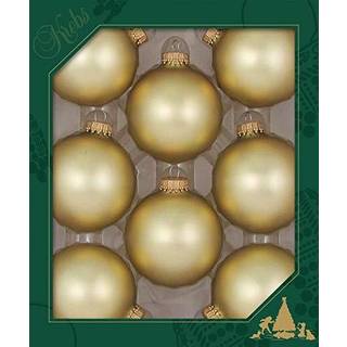 Glasjuletr? ornamenter - 67 mm / 2.63 """" [8 stykker] Designerkugler fra jul af Krebs s?ml?s h?ngende ferieindretning (Velvet Harvest Gold)