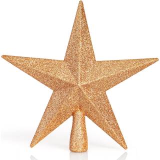 Ornativitet Glitter Star Tree Topper - Christmas Decorative Xmas Holiday Bethlehem Star Trees Toppers Ornament Decor (Champagne) 8 """"