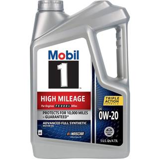 Mobil 1 High Mileage Fuldsyntetisk motorolie 0W-20 5 Quart