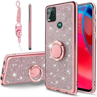 B-Wishy til Moto G Stylus 5G Telefonkasse med Stylus Pen Luksusglitter Sparkles S?d silikone TPU-sag til kvindelige piger med kickstand Bling Rhi