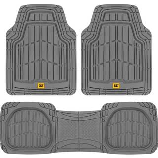 Cata Toughride Heavy -Duty 3 Piece Rubber hele s?sonbundsgulvm?tter til bilbil Van Suv Gray - Premium Trim til at passe bilgulvm?tte All Weather