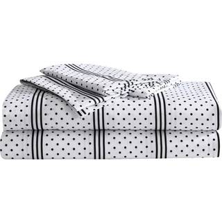 Betsey Johnson - King Sheets Soft & Lightweight Bedding Fade & Wrinkle Resistant (Dots & Stripe King)