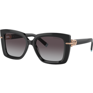 Tiffany Kvinde TF4199 80013C Solbriller Acetat Sort Grå Sommerfugl Normal Skygge