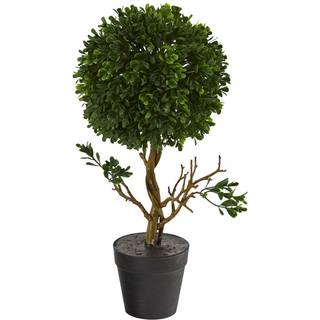 N?sten naturlig 15in. Boxwood Topiary Artificial Tree UV Resistent (indend?rs/udend?rs)