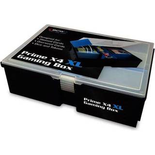 BCW Prime X4 XL Gaming Box | Opbevaringsboks for at spille kort til dæk og spiltilbehør inkluderer aftagelige skillelinjer og terningbakker | Han