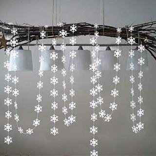 Cheerland Pearl White Icy Snowflake Garland Kit H?ngende juledekorationer Snefnug