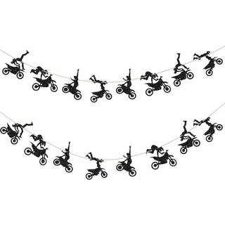 Motorcykeltema Banner Garland Party Supplies til mands eller drengens fødselsdag og ridefest Rum Wall Decorations