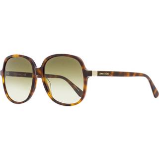 LONGCHAMP Kvinde LO668S 214 Solbriller Plast Havana Grøn Firkantet Normal Skygge