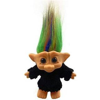 Lucky Troll dockor Söta vintage trolldockor Kromatiska bedårande för kollektioner Skolprojekt Arts and Crafts Party Favors med ullkläder. (Svart)