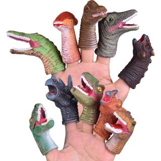 10 pcs dinosaur finger dukker til børn dino finger legetøj fødselsdag gave til festdekorationer 10 typer dinosaur fest favoriserer til drenge bør