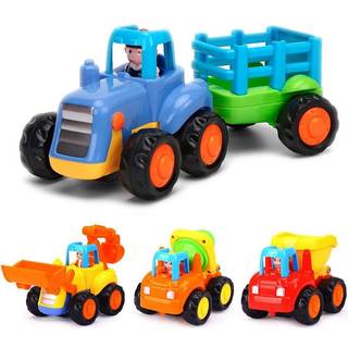Yiosion push and go friktionsdrevne biler byggeri k?ret?jer leget?j s?t traktor bulldozer mixer truck dumper til 1 2 3 ?r gammel baby sm?b?rn dre