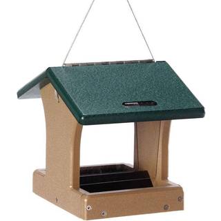 Birds Choice SN100 tosidet hopper feeder genanvendt h?ngende fuglefoder lille taupe/gr?n